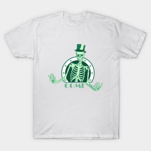 The green skeleton invites you to come. T-Shirt